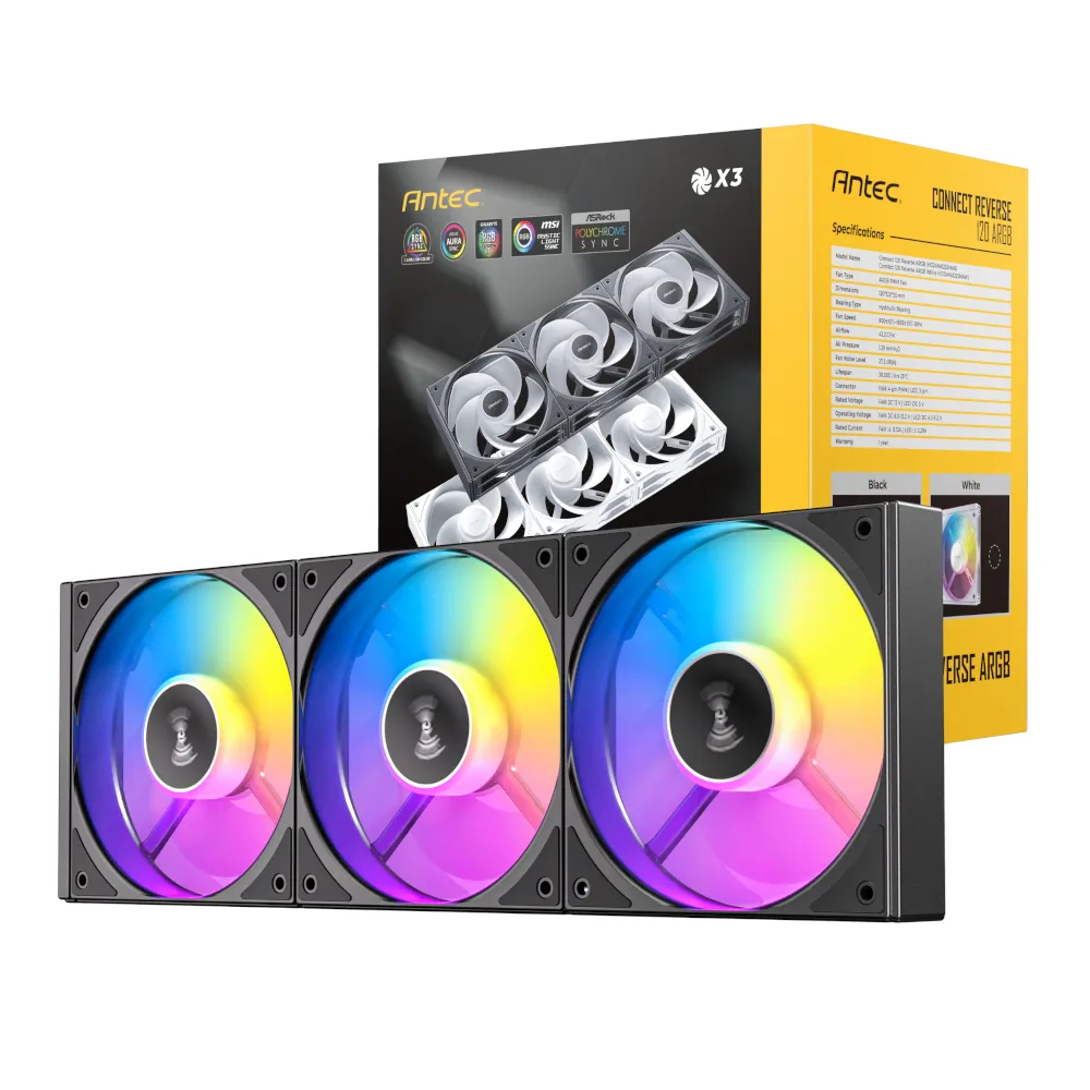 Antec Connect 120 | Reverse ARGB | 3 Pack | Black