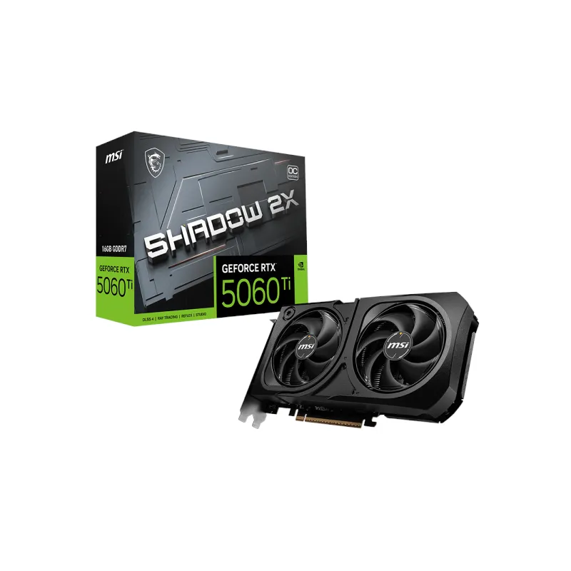[GPU-MSI-5060-TI-SH-OC-PLUS-16GB] MSI GeForce RTX 5060 Ti Shadow 2X OC Plus | 16GB GDDR7